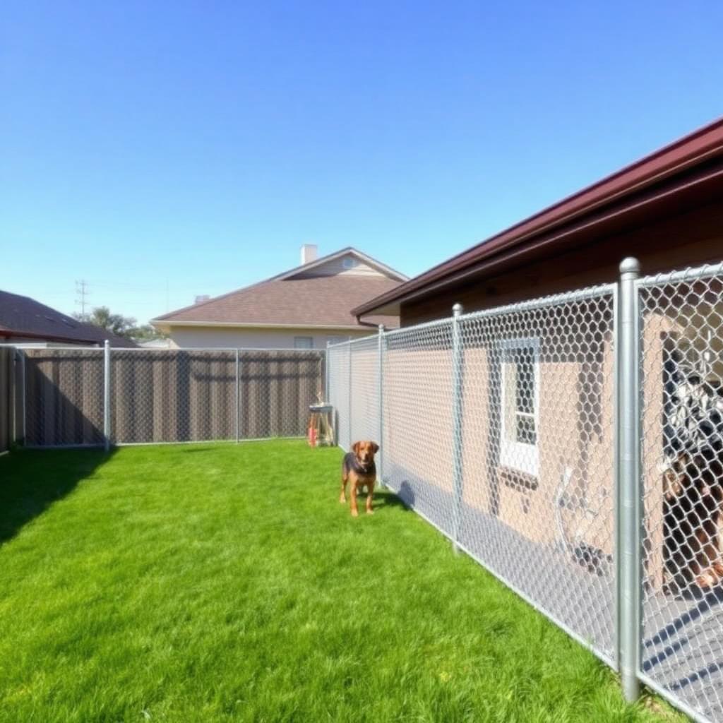 Chain-Link Fences install example — Tazewell County backyard