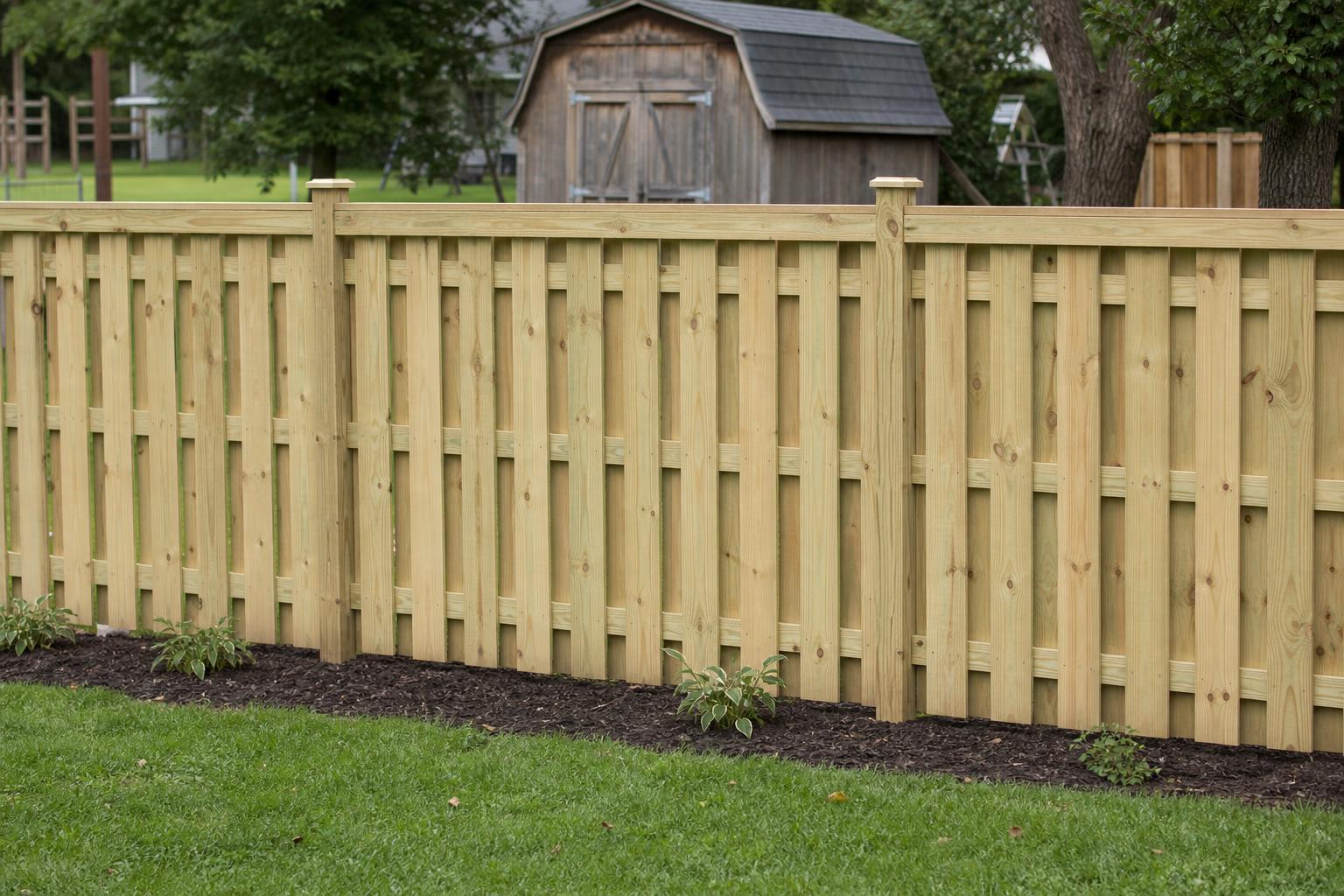 Wood Privacy Fences install example — Tazewell County backyard